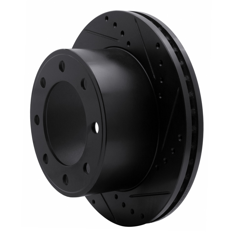 Ford F-350 Super Duty Brake Rotor (1) - Rear Right - R1 Concepts - Drilled & Slotted - Black - `05-`12